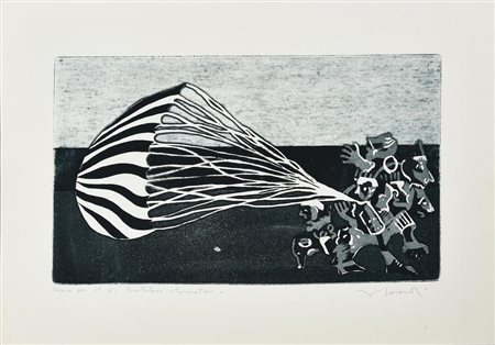 Francesco Casorati (1934 - 2013) SENZA TITOLO incisione, cm 22x37, su foglio...