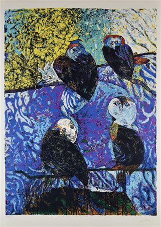 Gianni Dova (1925 - 1991) SENZA TITOLO serigrafia, cm 100x70; es. XXIV/C...