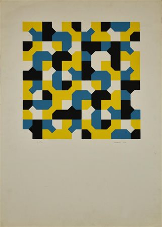 Bruno Munari (1907 - 1998) PROPOSTA CROMATICA ALLA CURVA DI PEANO CM, 1974...