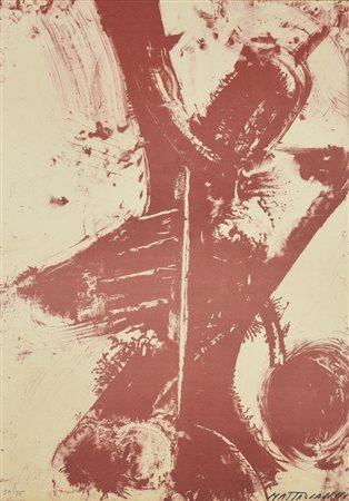 Umberto Mastroianni (1910 - 1998) SENZA TITOLO litografia, cm 67x46; es....