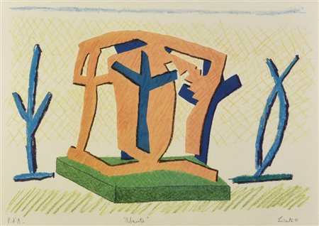 Riccardo Licata (1929 - 2014) ABANTE, 2001 litografia, cm 34,5x49,5; es....