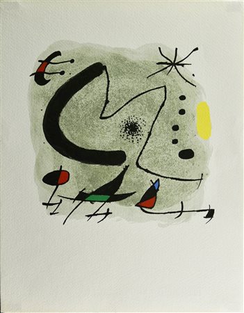 Joan Miro' (1893 - 1983) LETTERA M fotolitografia a 8 colori offset su...