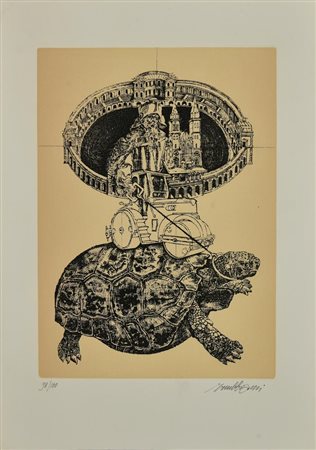 Valeriano Trubbiani (1937) SENZA TITOLO incisione, cm 36x25,5; su foglio cm...