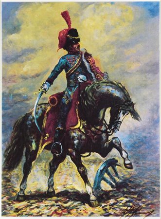 Giovan Francesco Gonzaga (1921 - 2007) USSARO serigrafia su alluminio, cm...