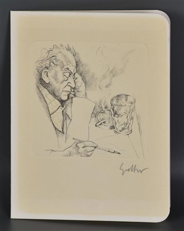 Renato Guttuso (1911 - 1987) AUTORITRATTO fotolitografia a 4 colori su...