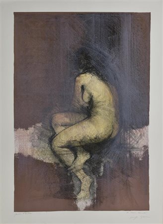 Giuseppe Ajmone (1923 - 2005) NUDO litografia, cm 70x50; es. P.A. firma,...