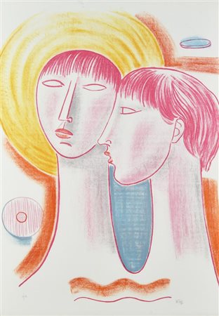 Mario Tozzi (1895 - 1979) DUE VOLTI, 1979 litografia, cm 70x50; es. II/IC...