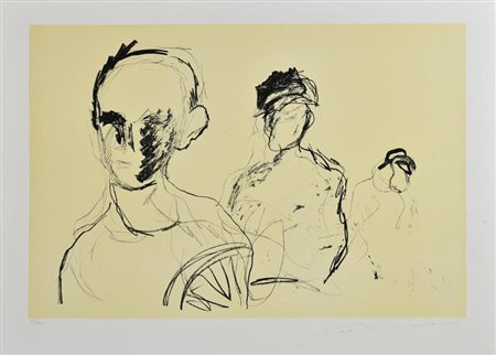 Ernesto Treccani (1920 - 2009) SENZA TITOLO litografia, cm 50x70; es. 14/100...