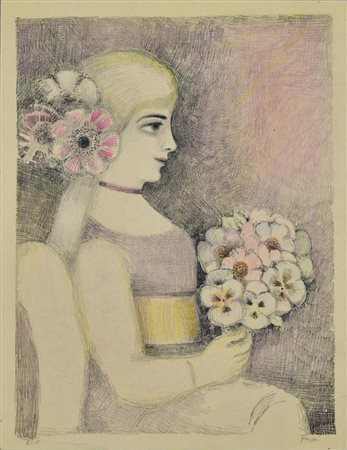 Felicita Frai (1909 - 2010) SENZA TITOLO litografia, cm 43x33; es. E.A. firma...