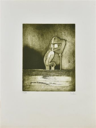 Gaston Orellana (1933) SENZA TITOLO, 1968 acquaforte, cm 27x21, su foglio cm...