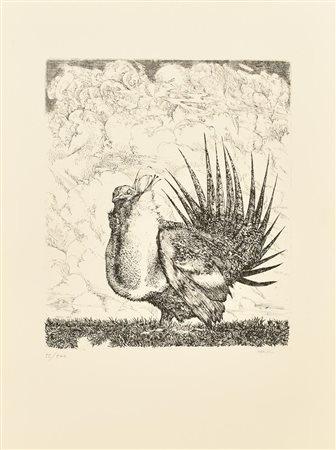 Abacuc (1933) VOLATILE incisione, cm 31x24,5, su foglio cm 50x35; es. 55/100...