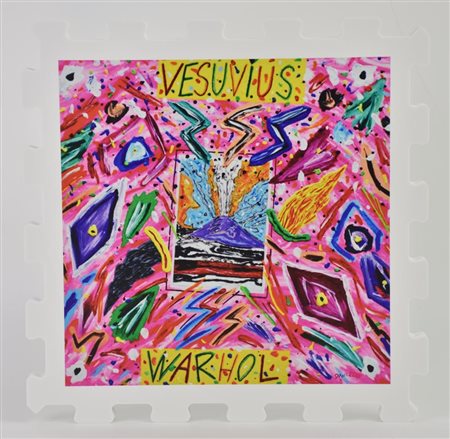 Bruno Donzelli (1941) VESUVIUS WARHOL stampa UV su FX high quality bianco, cm...