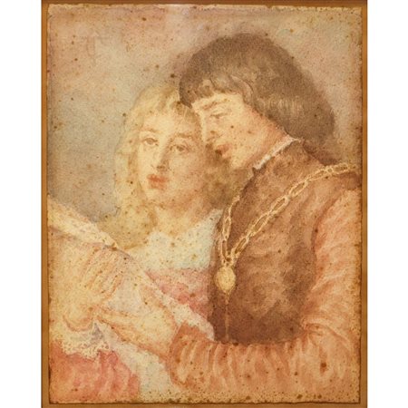 Tranquillo  Cremona (Pavia  1837 - Milano 1878)  - Coppia con neonato