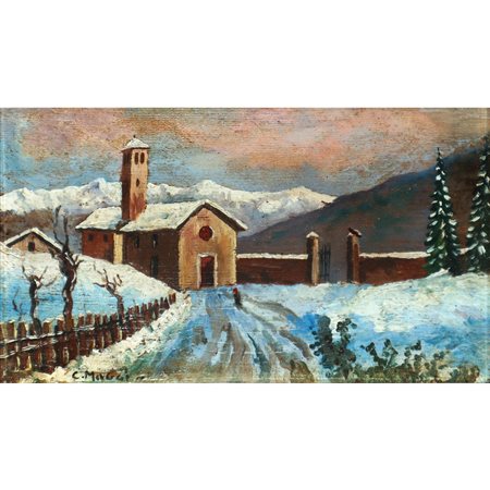 Cesare Maggi (Roma 1881 - Torino 1961)  - Paesaggio innevato