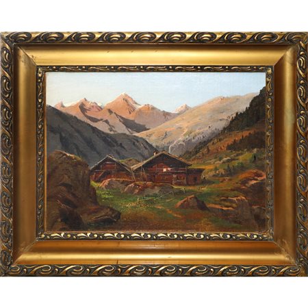 Friedrich Gauermann (Miesenbach, Austria 1807 - Vienna 1862)  - Scena alpina