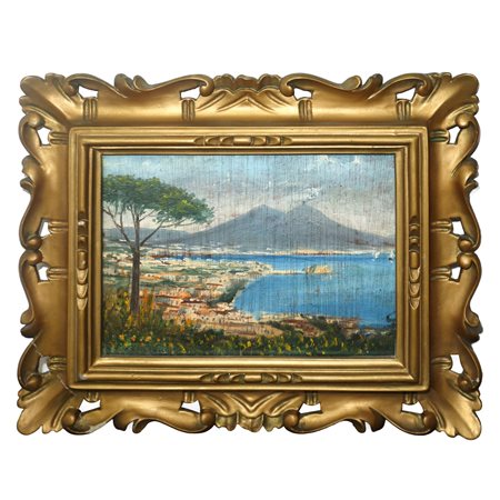 Carlo Brancaccio (Napoli  1861 - 1920)  - Golfo di Napoli con Vesuvio