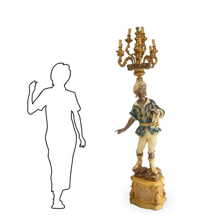 Moro veneziano reggicandela, fine 20° secolo