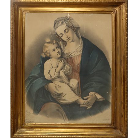 Cornice in legno dorato con stampa