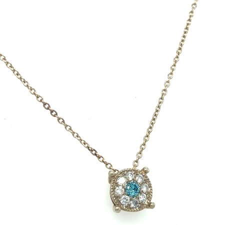 COLLANA IN ORO BIANCO 2,70 GR CON DIAMANTE E BRILLANTI - DH-T212