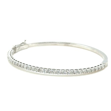 BRACCIALE RIGIDO IN ORO BIANCO 9,91 GR CON DIAMANTI - DH-Z515