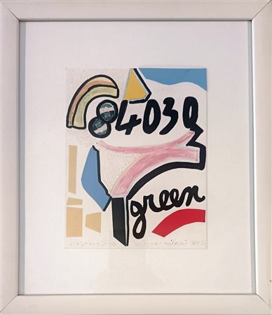 MILANI MILENA Savona (Sv) 1917 Green 2002 Mista su carta 18,00x14,00 Firma e...