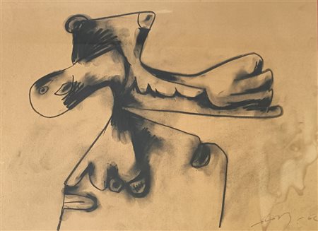 DOVA GIANNI Roma (roma) 1925 Senza titolo 1962 Caboncino su carta da spovero...