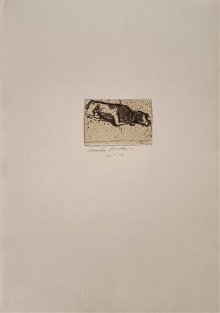 PIACESI WALTER Ascoli Piceno (AP) 1929 Cane stanco Incisione acquatinta...