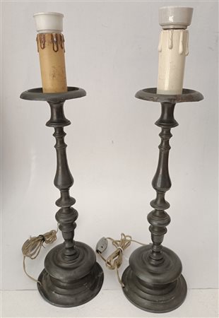 ANONIMO Anonimo (An) Candelabri d'altare senesi dell'800 Bronzo...