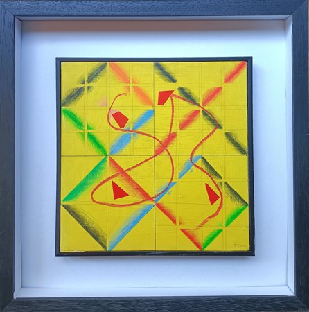 FINZI ENNIO Venezia (Ve) 1931 Senza titolo Mista su carta intelata...