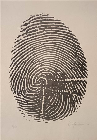 MANZONI PIERO Soncino (Cr) 1933 Impronta pollice sinistro 1960 Litografia...