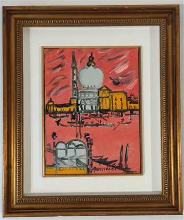 BRINDISI REMO Roma (Roma) 1918 Venezia Olio su tela 40,00x30,00 Certificato...