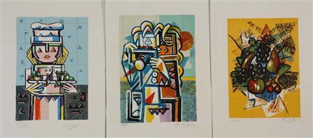 KODRA IBRAHIM Ishëm (Albania) 1918 Senza titolo Serigrafie su carta...