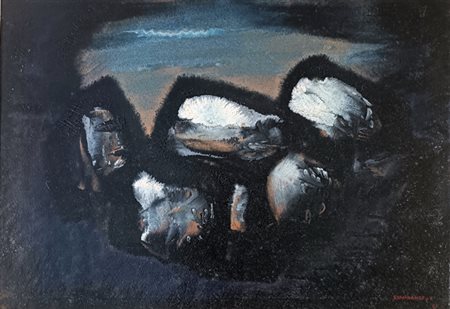 GIANDANTE X Milano (Mi) 1899 Omaggio a Socrate 1957 Olio su cartoncino...