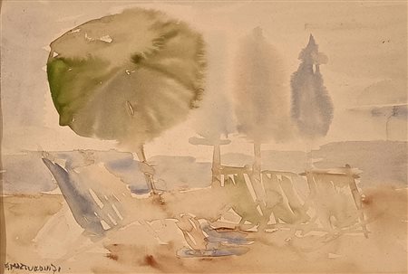 FIRMA INDECIFRATA N.D. ( -) 1900 Senza titolo 1971 Acquarello su carta...