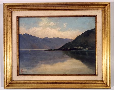 FIRMA INDECIFRATA N.D. ( -) 1900 Lago Olio su tavola 30,00x40,00 Firmato in...
