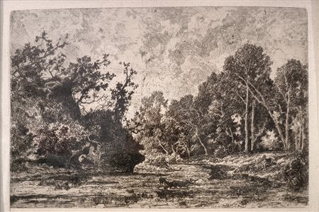 DE SAINT ETIENNE FRANCISQUE BESSODES Francia (Francia) 1824 Paesaggio...