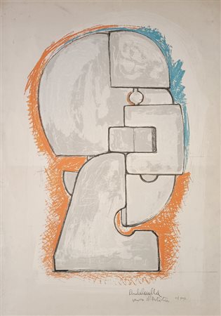 CASCELLA ANDREA Pescara (Ps) 1919 Senza titolo 1977 Litografia a colori prova...