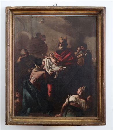 Pittore Napoletano del XVIII secolo  
Presentazione di Gesù al Tempio 
olio su tela cm 75x63; con cornice cm 88x74,5