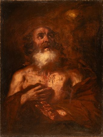 Giacinto  Brandi (attribuito a) (Poli, 1621 - Roma, 1691) 
San Paolo Eremita 
olio su tela  cm 100x76