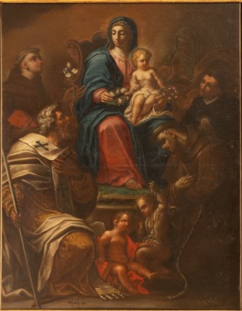  
Madonna con Bambino e Santi XVIII secolo
Olio su tela cm 115x87