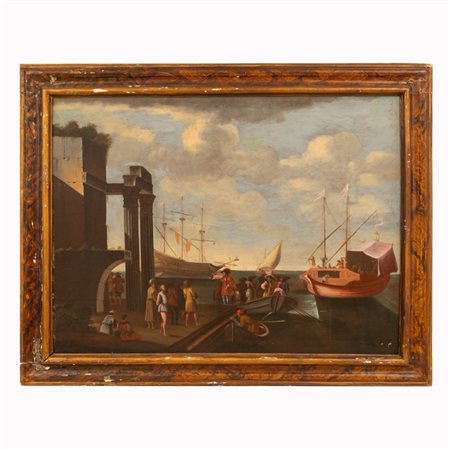  
Scena di porto XVII secolo
Olio su tela cm 97x132; con cornice cm 97x132
