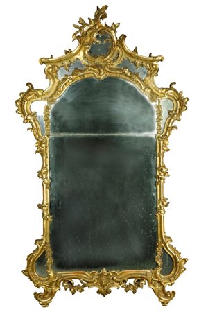  
Grande specchiera in legno dorato e intagliato - GENOVA  XVIII secolo
 