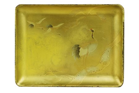  
Piccolo vassoietto rettangolare in legno dorato   
 cm 9x12