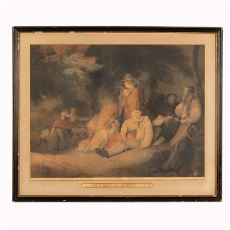 R.M. Meadows  
A storm in harvest 
incisione a colori cm 66x78,5; con cornice cm 71x85