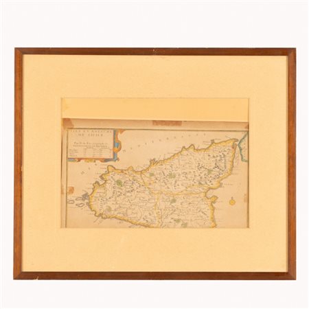  
Incisione "Isle et Royaume de Sicilie" 
 cm 51,5x42,5