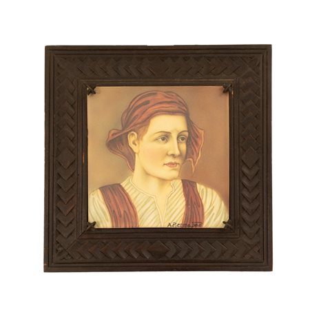 Antonio Piermatteo  
Uomo di Abruzzo 
 cm 20x20; con cornice cm 32,5x32,5