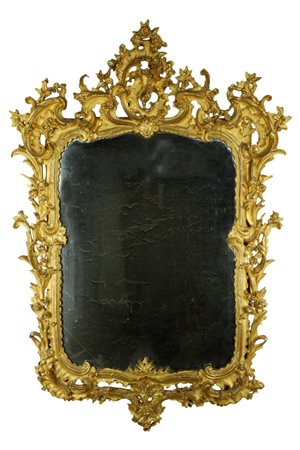  
Grande specchiera intagliata  genovese Fine XVIII Inizio XIX Secolo
 Altezza 171, Larghezza 115 cm