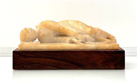 STEFANO  MADERNO (after) (1576 - ROMA, 1636) 
IL MARTIRIO DI SANTA CECILIA  inizi XIX sec
alabastro cm 6,5x21x10