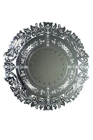  
GRANDE SPECCHIO VENEZIANO FINE XX secolo
vetro diam 150