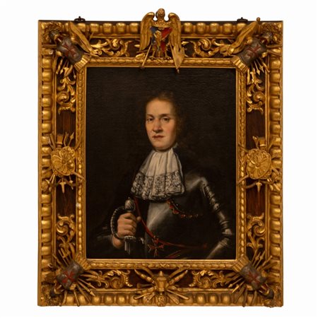 Justus  Sustermans (Anversa , 1597  - Firenze , 1681) 
Ritratto del Conte Angelo Mazzoni con le insegne di Cavaliere di Santo Stefano 
olio su tela cm 73x58,5; con cornice cm 107x91